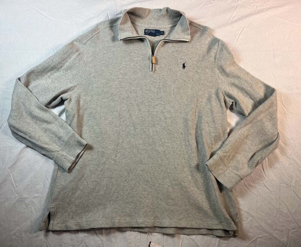 Polo Ralph Lauren Men's Cotton Quarter-Zip Pullover Sweatshirt - Grey